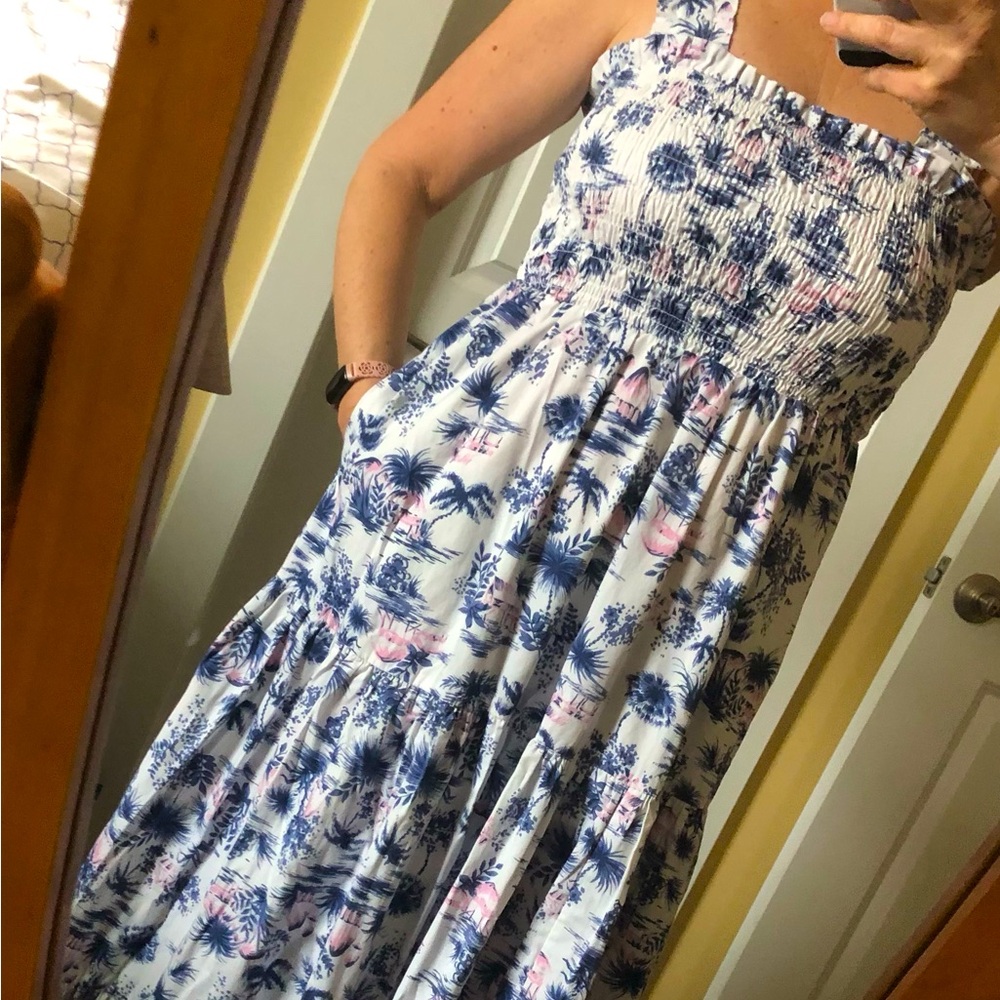 Abercrombie petite tropical maxi dress